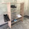 Familien Schuhregal oder der Schuhsüchtige Regal-Light-oak